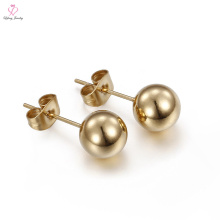 Femme Gypsy Jeune Fille Simple Conception Roulé Solide Stud Petit Or Boucle D&#39;oreille